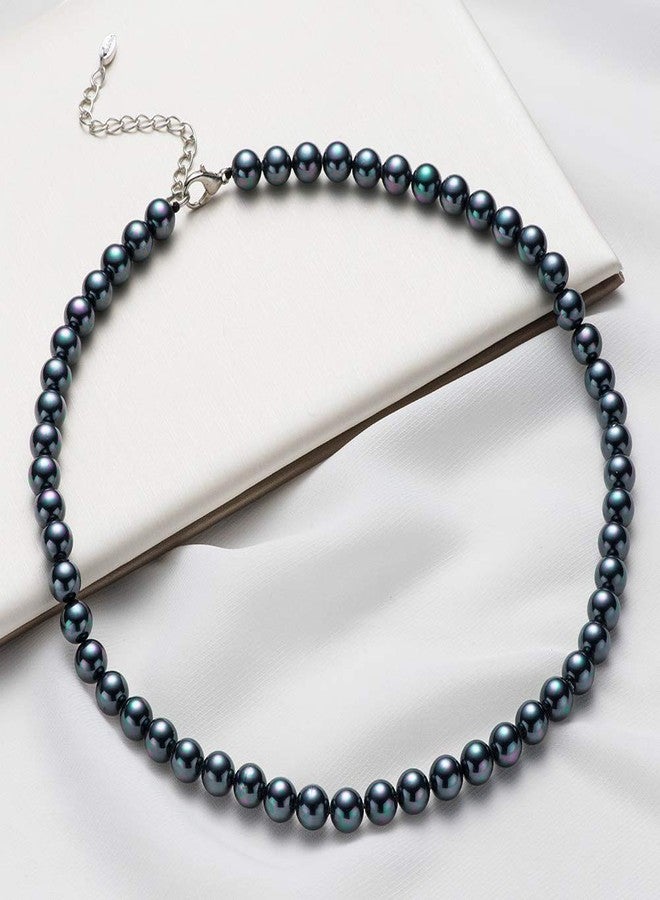 BULINLIN Beaded Strand Pearl Choker Necklace - Fashion Jewelry Birthday Gifts For Women(22-8mm Black) - Image 5